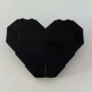 Rare Dee And Ricky All Black Lego Heart Pin! Brand New!